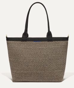 The Lightweight Zip Tote - Cacao Herringbone