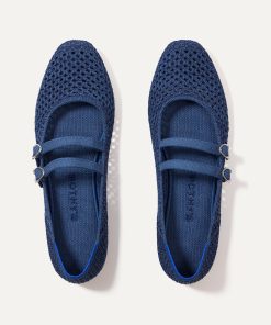The Double Buckle Mary Jane - Blue Mesh