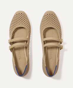 The Double Buckle Mary Jane - Dune Mesh
