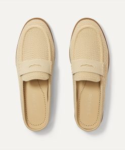 The Penny Loafer Mule - Sandstone Raffia-Knit