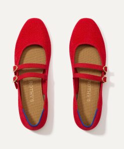 The Double Buckle Mary Jane - ReVelvet™ Red Crisp