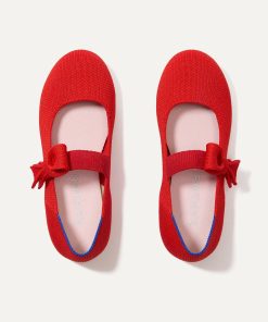 The Kids Tux Bow Mary Jane - Bright Red