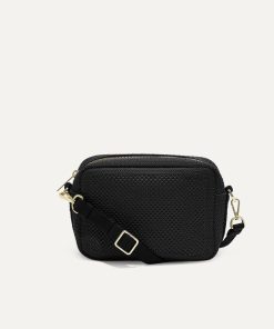 The Crossbody Camera Bag - Black Licorice Open-Knit