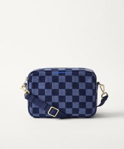 The Crossbody Camera Bag - ReVelvet™ Blue Ink